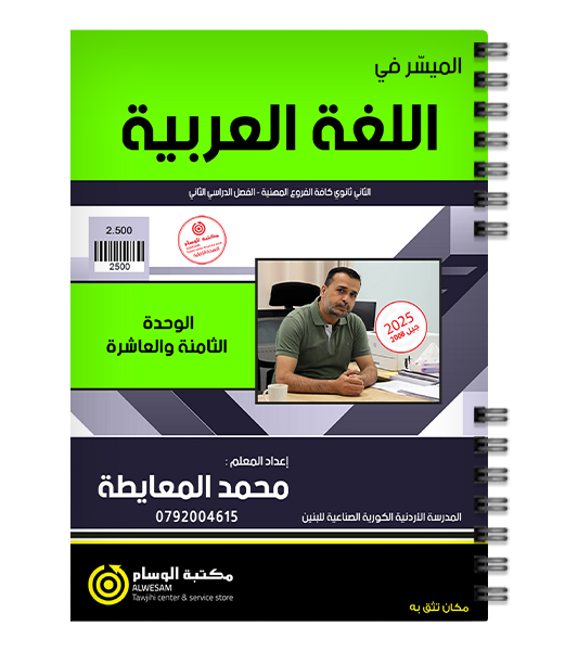 الوحدة الثامنة و العاشرة الفروع المهنية محمد المعايطة 2008